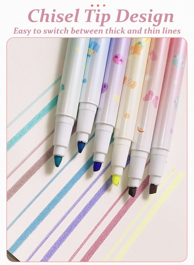 Sanrio 6-Color Highlighter Set, Cute Kuromi & My Melody Patterns, Dry-Quick Fluorescent Markers with Chisel Tip, Office School Supplies, Perfect Student Gift, Back to School & Gift Idea - Image 2